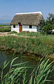 Traditional hut in La Tancada. Delta del Ebro Natural Park. Tarragona. Spain.