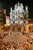 Street artist in San Fermin Festival. Pamplona. Navarre. Spain