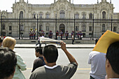 Changing of the guard of Húsares de Junín in Government Palace. Lima. Perú.