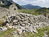 Remains of Gósol town. El Berguedà, LLeida, Catalunya, Spain. Path of the Good Men (Camí dels Bons Homes). Route of the Cathars. Mountain-bike. BTT. GR 107.