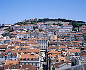 Lisbon with the Castelo de São Jorge in background. Portugal
