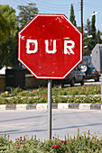 Handpainted stop sign. Turkey