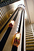 Elevators at Marriott Hotel. Manhattan. New York City. USA
