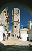Bell tower of sanctuary of Saint Michael Archangel. Monte Sant Angelo. Puglia. Italy