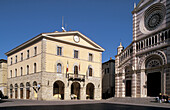 Municipal Palace and the cathedral. Grosseto. Tuscany. Italy.