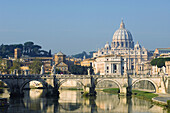 St. Peter s basilica seen from Umberto Bridge, Rome. Lazio, Italy