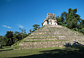 View of the Temple of the Cruz (UNESCO World Heritage). Palenque. Chiapas. Mexico.