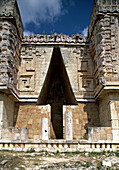 An entrance of the Governor Palace (UNESCO World Heritage). Uxmal. Yucatan. Mexico.