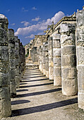 The Thousand Columns Group and the Warriors Temple (UNESCO World Heritage). Chichen Itza. Yucatan. Mexico.