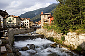 The village and the river. Ponte di Legno. Lombardia-Valcamonica. Italy.