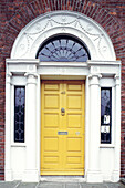 Georgian yellow door. Dublin. Ireland