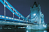 Tower Bridge illuminated at night. London. England
