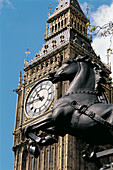 Big Ben and Pegasus. London. England