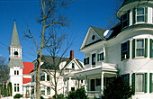 Maine village in winter. New England. USA