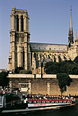 Bateu-Mouche and Notre Dame Cathedral. Paris. France