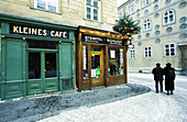 Kleines Café (Little Café) facade in winter. Vienna. Austria