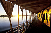 Steamboat built in 1890 at Nile River during sunrise. Egypt