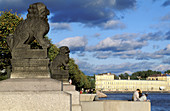 Neva River bank. St. Petersburg. Russia