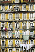 Building front at the Alfama, Moorish quarter (Old town). Lisbon. Portugal