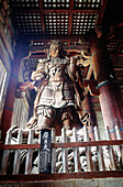Great wooden statue of a Ganjin high priest at Todai Ji temle. Nara. Japan