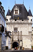 City gate tower, part of the castle ramparts. Loches. Touraine, Val-de-Loire. France