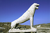 Ancient lion statue. Delos Island. Greece