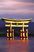 Torii Gate at dusk. Miyajima. Japan