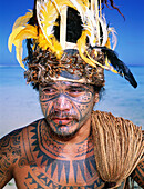 Tattoed man. Moorea Island. French Polynesia