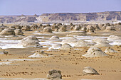 White desert near Al-Farafirah oasis, Libyan desert. Egypt
