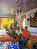 House and inhabitants in Omoa bay, Fatu-Hiva island .Marquesas archipelago. French Polynesia