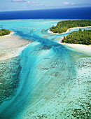 Aerial in Haapiti. Moorea island. Windward islands. French Polynesia