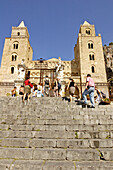 The cathedral built by the French Norman kings. Cefalù. Sicily. Italy