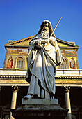 St. Paul s basilica and statue at fore. Rome. Italy