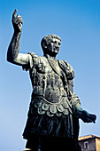 Statue of Trajan on Via dei Fori Imperiali. Rome, Italy