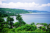 Overview on the bay. Luxury resort and condominium Round Hills. Montego bay. Jamaica (Caribbean)