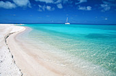 Beach on Rangiroa, the largest atoll in the Tuamotus. French Polynesia
