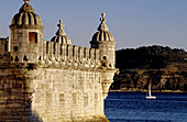 The Tower of Belem built from 1515 to 1525 on the river Tagus. Lisbon. Portugal