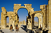 Ruins of the ancient Roman city in the Palmyra oasis. Syria