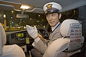 Taxi driver, Kyoto. Kansai, Japan