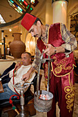 Waterpipe time. Dining out in a traditional restaurant, Reem al-Bawadi. Amman .Kingdom of Jordan