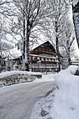 Megeve winter resort under snow. Haute-Savoie (74). France