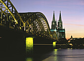 Cathedral and Hohenzollern Bridge. Cologne. Germany