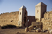 Libya: Gariyat, the historical roman fort, defence-wall, gate, watchtower