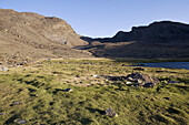 Cañada de Siete Lagunas and Mulhacén peak (3479 m) in background, Sierra Nevada National Park. Andalusia, Spain