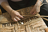 Wicker chair (Typha latifolia, Typha angustifolia). Majorca, Balearic Islands. Spain