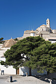 Old town (Dalt Vila) and Santo Domingo Church with cathedral in background. Ibiza, Balearic Islands. Spain