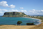 Stanley and The Nut , distinctive rock towering over the town. Tasmania. Australia