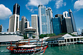 Clifford Pier and the Financial District in the background. Singapore.