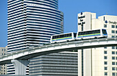 Government Tower and Metromover Monorail. City of Miami. Florida. USA.