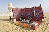 Bivouac in the White Desert near Farafra Oasis. Egypt